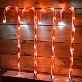 Premier Candy Cane Path Lights 4 Piece-set- 40 Red LED Lights in/outdoor Premier