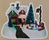 Christmas 15cm Lit Animated House Village Scene Tree Santa 4 Designs Xmas Premier Decorations