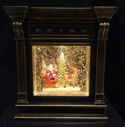 18cm Glitter Water Spinner Santa Sleigh Scene with Warm White LEDs Battery - Retail ABC - Branded Goods - Discount Prices