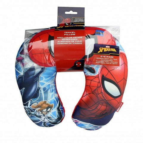 SpiderMan Travel Long Flight Train Kids Pillow Cushion and Eye Mask TCSM-SPIDEY- - Retail ABC - Branded Goods - Discount Prices