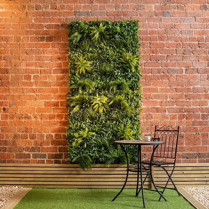 Artificial Plant Living Wall Outdoor Indoor UV Stable 1m x 1m Green Wa