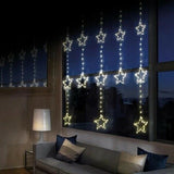 LED Twinkling Snowflake/Star Curtain Light Warm White LED Window Christmas Xmas Premier