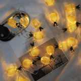 Gold Pineapple Solar LED StringLight Art Decor Metal Fairy Lighting for Backyard Decor