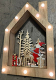 Premier 30x20cm Battery Operated Light Up LED Wooden 'Home' Santa Claus Scene Premier