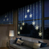Premier 1.2m x 1.2m Firefly Wire Snowflake Curtain Lights 339 Warm White LEDs Premier