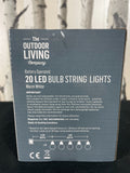 20 Led Battery Powered Retro Bulb String Lights Garden Outdoor Fairy Summer Lamp Garden Lights