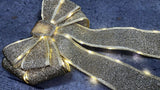 Premier Decorations Battery Powered LED Light Up Glitter Christmas Bow Ribbon - Retail ABC - Branded Goods - Discount Prices