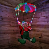 Premier 60cm Parachuting Christmas Elf or Santa Claus Multi-Colour LED Lights - Retail ABC - Branded Goods - Discount Prices
