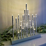 Premier Aluminium Candle Bridge 20 Warm White LEDs 27cm-Silver Kasco