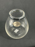 2 x 13cm Clear Glass Tea-Light Jar With Metal Holder Hight Unbranded