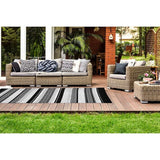 Outdoor Living Patio Rug Black Grey and White Babel Eco PET Rug Rever The Outdoor Living company