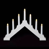 Premier 7 Light Battery Operated Led White Christmas Candle Bridge With Timer - Retail ABC - Branded Goods - Discount Prices