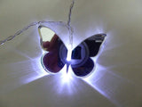 10 LED Mirror Dragonfly and Butterfly Lights - White Butterfly
