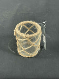 2 x Clear Candle Holders With Rope Cover Dimensions : H9.5 x Dia.7.5cm Dimensions
