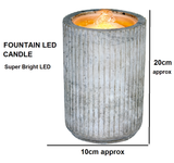NEW Battery Indoor Grey Concrete Zen Bubbling Water Fountain LED Lights LT195004 - Retail ABC - Branded Goods - Discount Prices