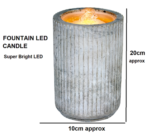 NEW Battery Indoor Grey Concrete Zen Bubbling Water Fountain LED Lights LT195004 - Retail ABC - Branded Goods - Discount Prices