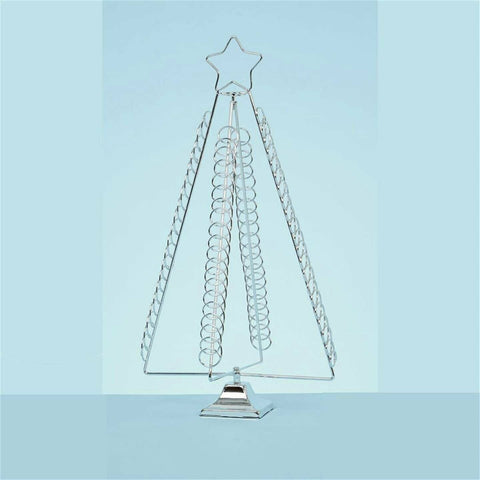 Premier 50cm Silver Metal Christmas Tree with Star Xmas 80 Card Holder Stand - Retail ABC - Branded Goods - Discount Prices