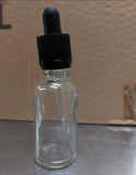 2 x 30ml Clear Glass Bottle with Pipette Bottles Round Empty Boston Eye Dropper Unbranded