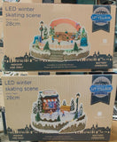 XMAS Christmas Decoration Battery LED 28cm LIT Winter Skating Scene - 2 Designs - Retail ABC - Branded Goods - Discount Prices