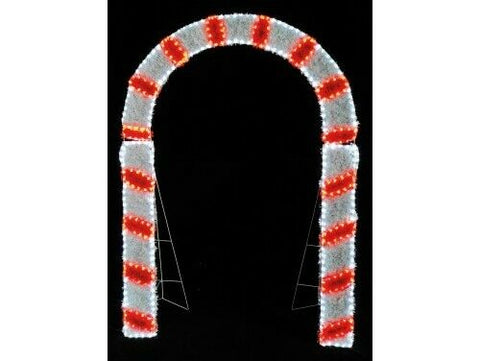LARGE 2m Candy Cane Archway Tinsel Rope Light with 432 Red/White LEDs Outdoor - Retail ABC - Branded Goods - Discount Prices