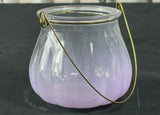2 x 8cm Lilac Candle Holder Steel Handle Glass Holder Dimensions : H8 x Dia.9cm Unbranded