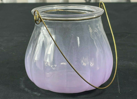 2 x 8cm Lilac Candle Holder Steel Handle Glass Holder Dimensions : H8 x Dia.9cm Unbranded