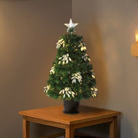 80CM Fibre Optic Christmas Tree Warm White Lit Cone Clusters Flashing LEDs Premier Decorations Ltd