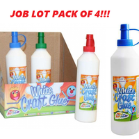 4 X 250ML BOTTLES PVA MULTI-PURPOSE WHITE GLUE SCHOOL HOME CRAFT DRIES CLEAR Scola