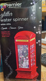 ""27cm RedTelephone Christmas Box With Santa Water Spinner "" Unbranded