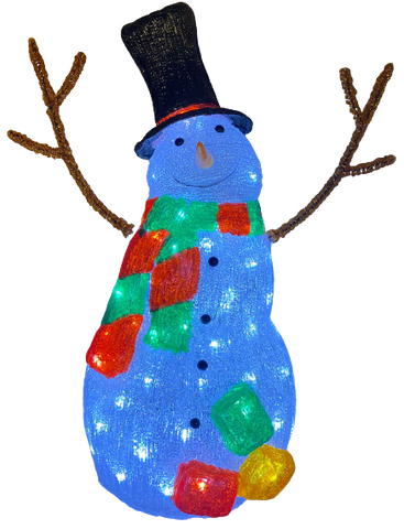 Premier Acrylic 56cm Twig Arms Snowman Light Up LED Christmas Decoration - Retail ABC - Branded Goods - Discount Prices
