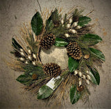 Premier Luxury Quality Silver Glittered Pine Cone Christmas Door Wreath 50cm - Retail ABC - Branded Goods - Discount Prices