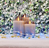 3PC Premier Flickering Glass candle set Design silver Premier