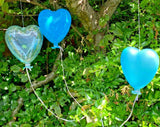 6 Pack of Premier Blue Floating Glass Heart Balloon 15cm Garden Art Decoration Premier