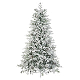 CHOICE Woodcote Pine Prelit White Green Xmas Snow Flocked Christmas Tree - Retail ABC - Branded Goods - Discount Prices