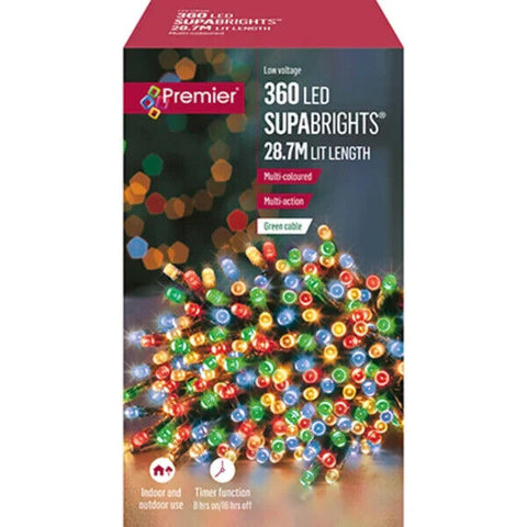 Premier Supabrights Christmas Tree Fairy Lights - 360 Led - Multi-colored Premier