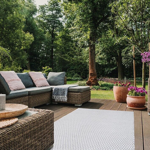 Outdoor Living Patio Rug Light Grey Rope Eco PET Rug Reversible The Outdoor Living company