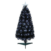Premier Black Slim Fibre Optic Tree With White LEDs – 80cm Premier