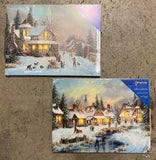 Premier 2 Pack of 40x30cm Snow Winter LED Light Up Canvas Christmas Decorations - Retail ABC - Branded Goods - Discount Prices