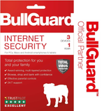 SHIPPED BULLGUARD INTERNET SECURITY 2022 LATEST EDITION 1 YEAR - 3 USER LICENCE BullGuard