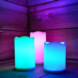 15cm Premier Set of 3 Battery Operated Multi Pastel Colour Changing LED Candles - Retail ABC - Branded Goods - Discount Prices