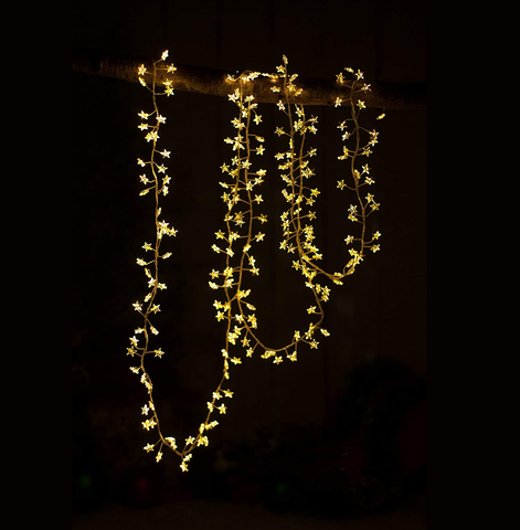240 White LED Battery Operated Star Garden Outdoor Dewdrop Cluster Fairy Lights Star