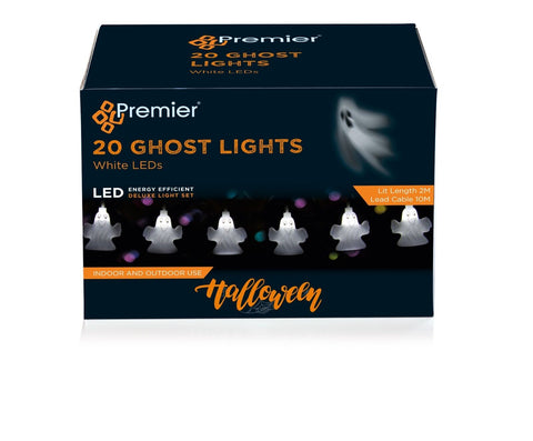 20 Halloween String Lights  ghost led Indoor/Outdoor Garden Party Decor Premier