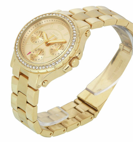 Juicy Couture Pedigree Women's Quartz Watch Gold Dial Analogue Display 1901105 Juicy Couture