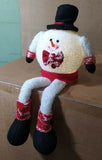 23cm Lit Long Legged Snowman White LEDs Battery Op Indoor Christmas Decoration Premier Decorations