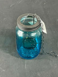 20cm Blue Glass Hanging Tea Light Holder Unbranded