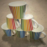 Premier 6 Pack of Rainbow Stripe Pride Ceramic Luxury Hot Drinks Tableware Mugs - Retail ABC - Branded Goods - Discount Prices