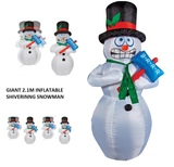 GIANT! 2.1m LED LIT Christmas Inflatable Snowman Airblown Blow Up Outdoor Decor - Retail ABC - Branded Goods - Discount Prices