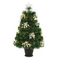80CM Fibre Optic Christmas Tree Warm White Lit Cone Clusters Flashing LEDs Premier Decorations Ltd