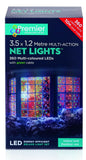 Multi-Action Net Lights 180 / 360 LED Window Christmas Bright Indoor Outdoor Premier Decorations