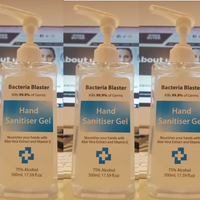 Instant Hand Sanitiser Gel with Pump: 3 x 500ml - Kills 99.9% Bacteria. Novicura